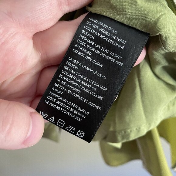 Urban Outfitters Women M Green Metallic Y2K Mallory Asymmetrical Slip Dress NWT - Picture 11 of 14